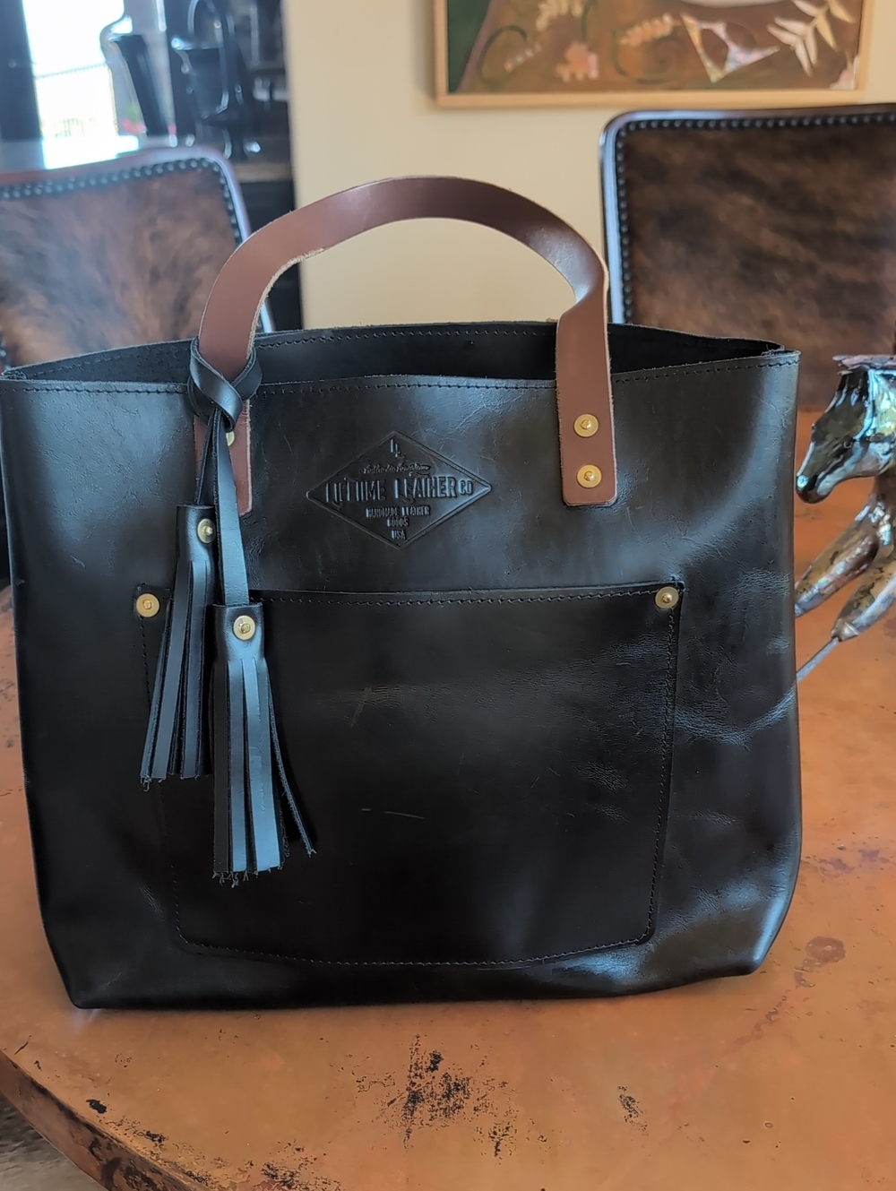Lifetime Leather- 🖤 Lifetime XL Oxford Black Tote Bag